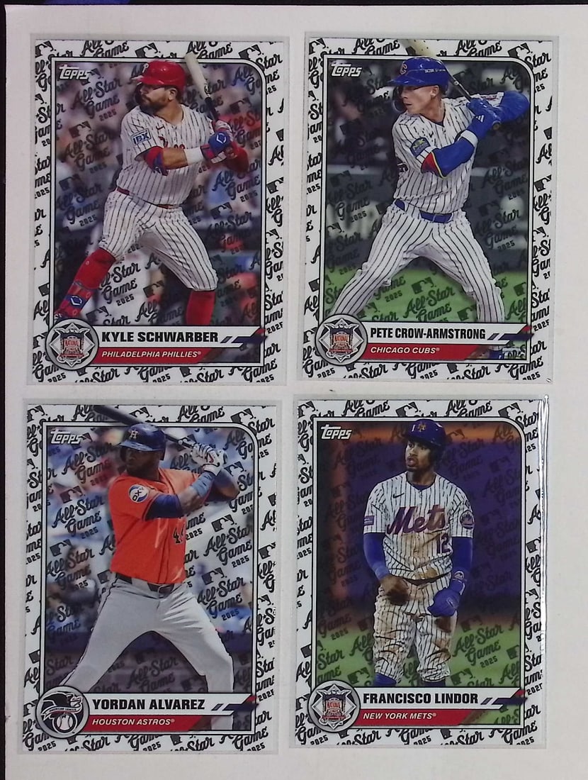 2025 Topps All-Star Game: Kyle Schwarber, Yordan Alvarez, Pete Crow Armstrong, Francisco Lindor (1 of 2)