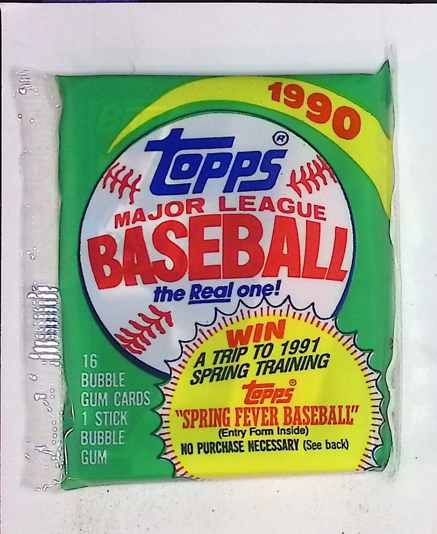 1990 Topps Series 1 Vintage Baseball Cards Retail Box Wax Pack Sports Cards (1 of 1)