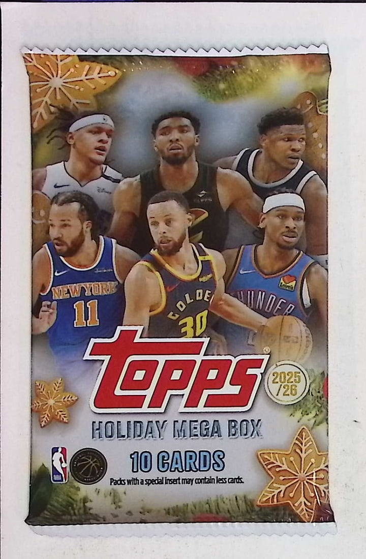 2025-26 Topps Basketball Card HOLIDAY MEGA BOX PACK - RC'S: Cooper Flagg, Kon Kneuppel, VJ Edgecombe: Topps Basketball NBA Trading & Sports Cards, Rookie Cards in this set are Cooper Flagg, Dylan Harper, Ace Bailey, V J Edgecombe, Kon Knueppel , Autographs, Signatures, Green Topps Logo Refractor, Auct