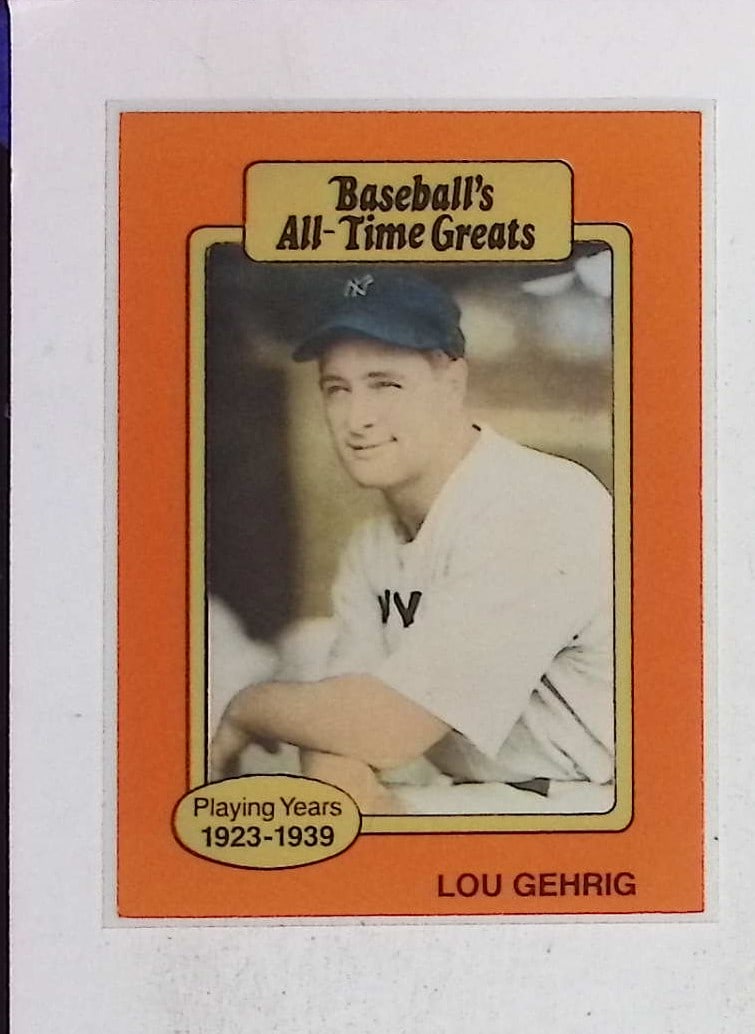 Lou Gehrig Baseball's All Time Greats 1987 Hygrade Cards No Number Promo Card (1 of 2)