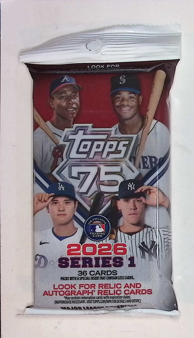 2026 Topps Series 1 Baseball 75th Anniversary Hanger Value Fat Pack (1 of 1)