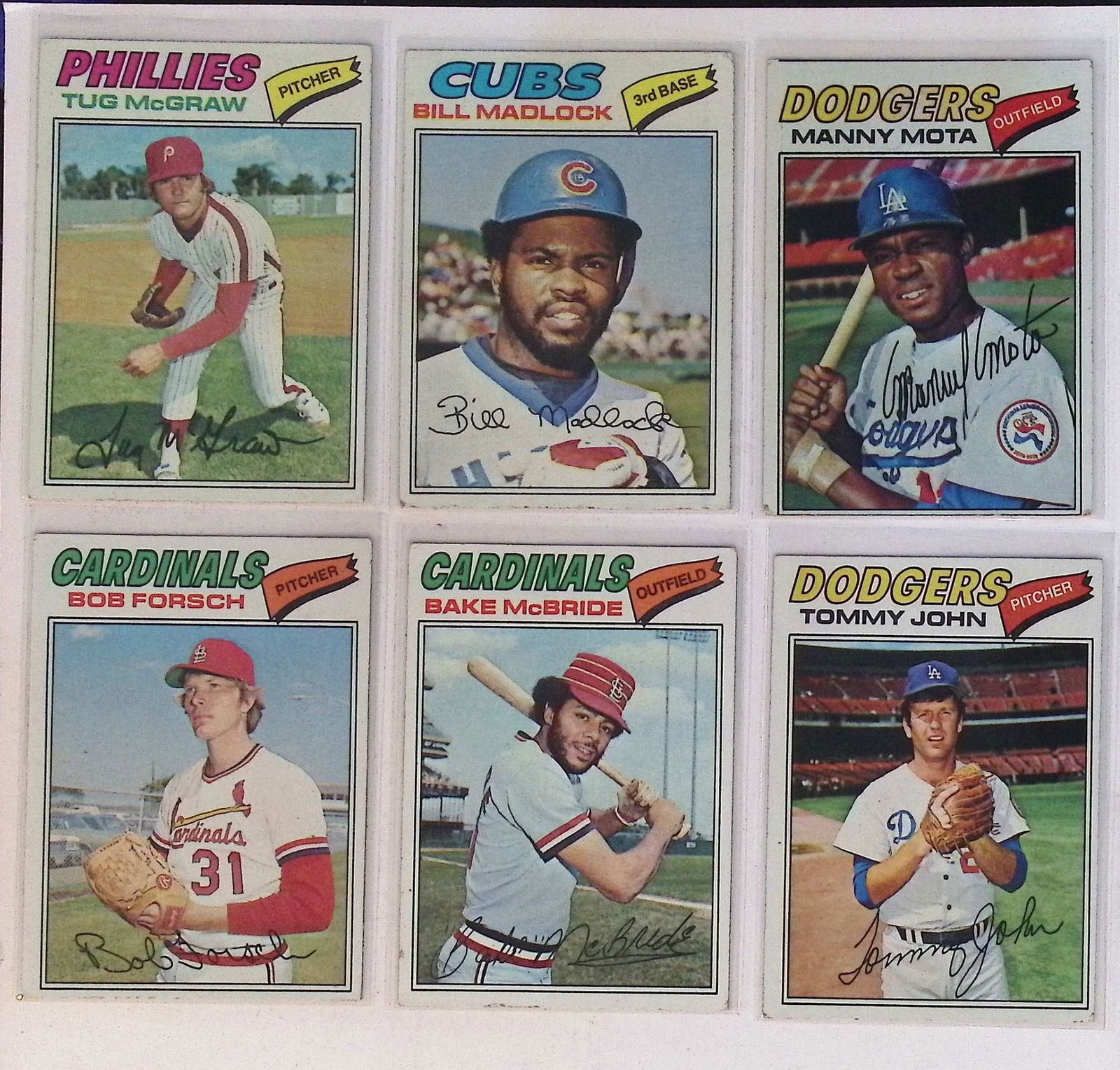 6 Vintage 1977 Topps Baseball Cards in Varying Conditions, See Pictures (1 of 2)