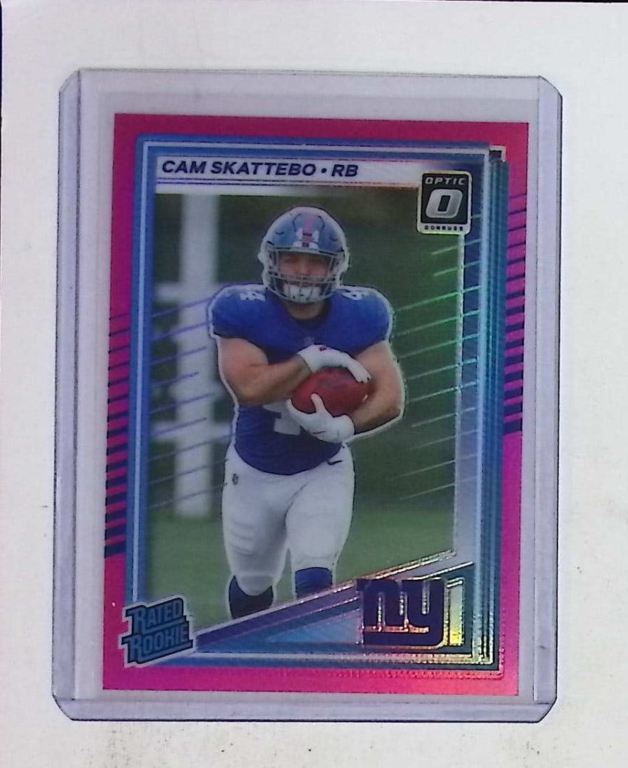 Cam Skattebo Pink Holo Prizm Optic Preview Rated Rookie 2025 Donruss Optic #302 (1 of 2)