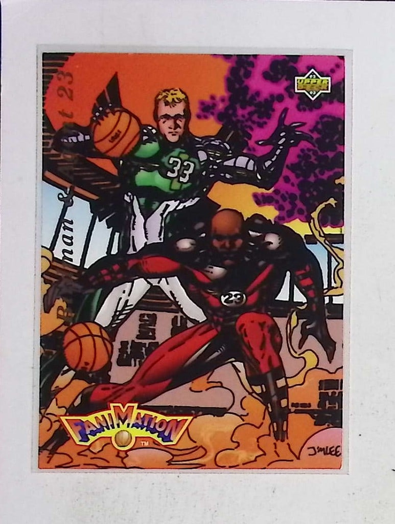 Larry Bird & Michael Jordan 1992 Upper Deck Fanimation as Birdman & Agent 23 #210 (1 of 2)