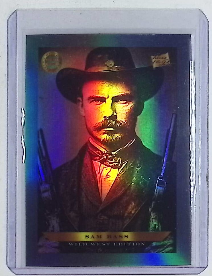 Sam Bass Refractor Outlaw "Texas' Beloved Bandit" 2025 Pieces of the Past Super Products #B-752: Sam Bass Refractor Outlaw "Texas' Beloved Bandit" 2025 Pieces of the Past Super Products #B-752 United States History Wild West Memorabilia Relics Patches Historical Memorabilia Trading Cards Sold on