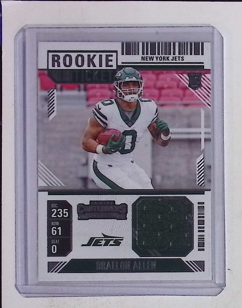 Braelon Allen Rookie Card Jersey Patch 2024 Panini Contenders Rookie Tickey #RTS-BAN (1 of 2)
