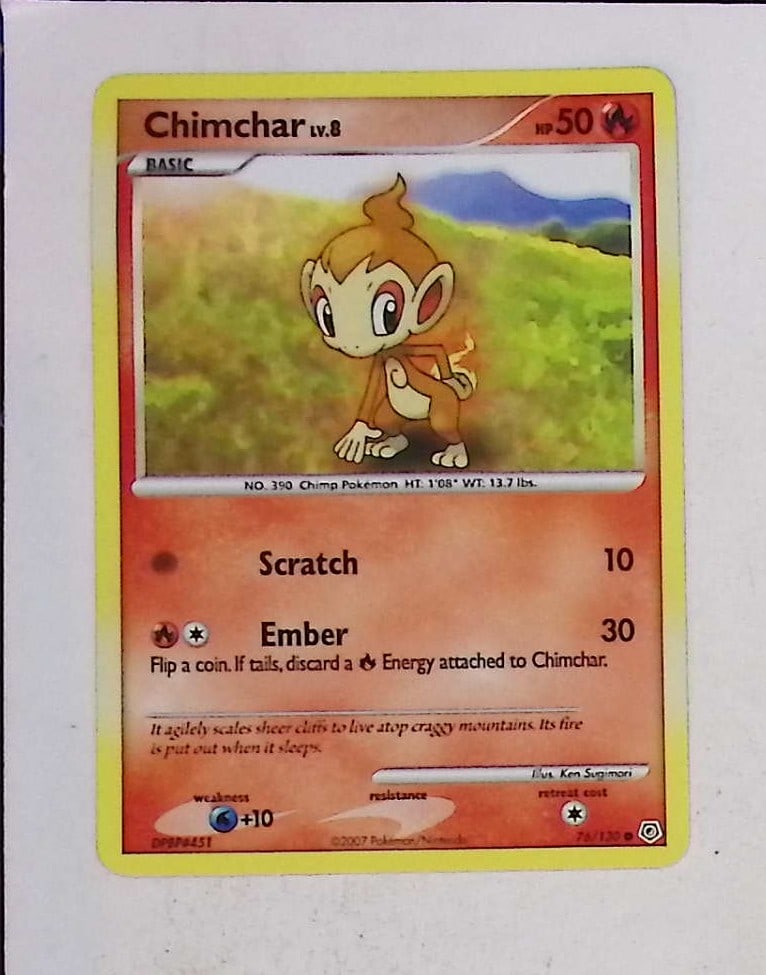 2007 Pokemon Diamond & Pearl Chimchar Level 8 #76/130 (1 of 2)