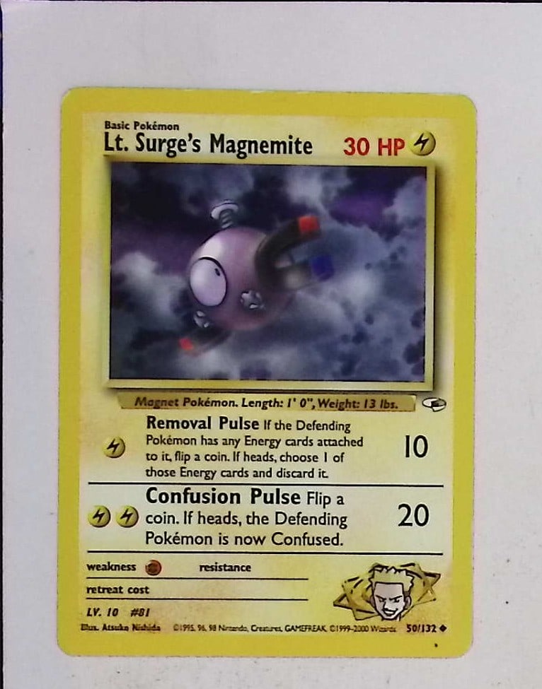 2000 Pokemon Gym Heroes Lt. Surge's Magnemite #50/132 (1 of 2)