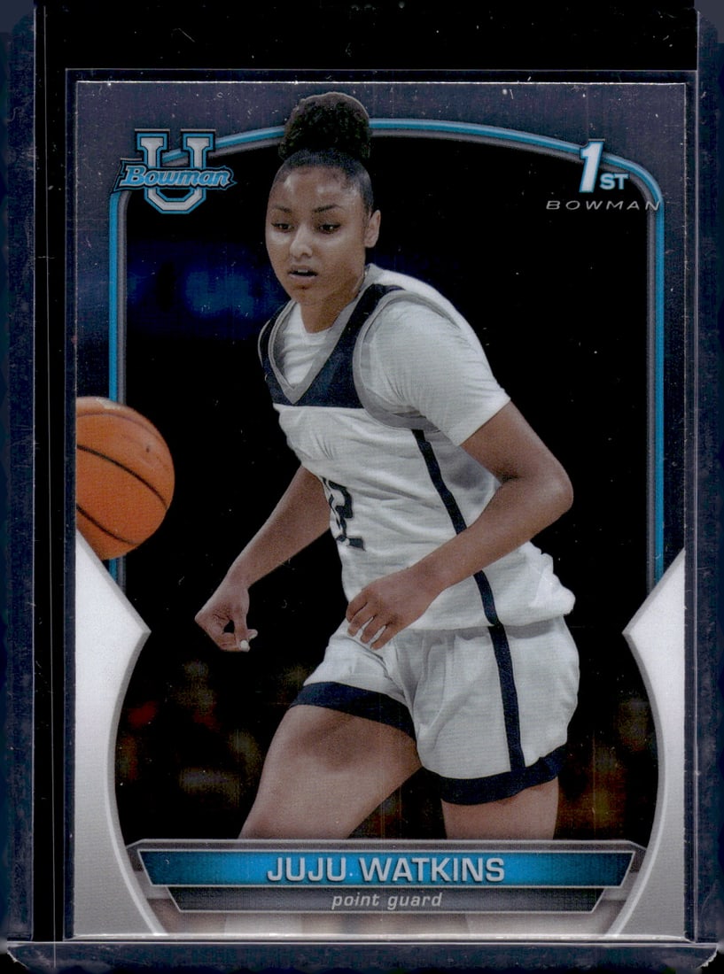 JuJu Watkins 1st Bowman 2023 Bowman U Chrome #43 USC Trojans: Bowman Chrome U, Basketball NBA Trading & Sports Cards, Sports Cards for Sale Near Me, Chrome, Refractor, SP, SSP, Valuable Auction Memorabilia Lots Sold On Line, NBA Championship & Hall of Fame Playe