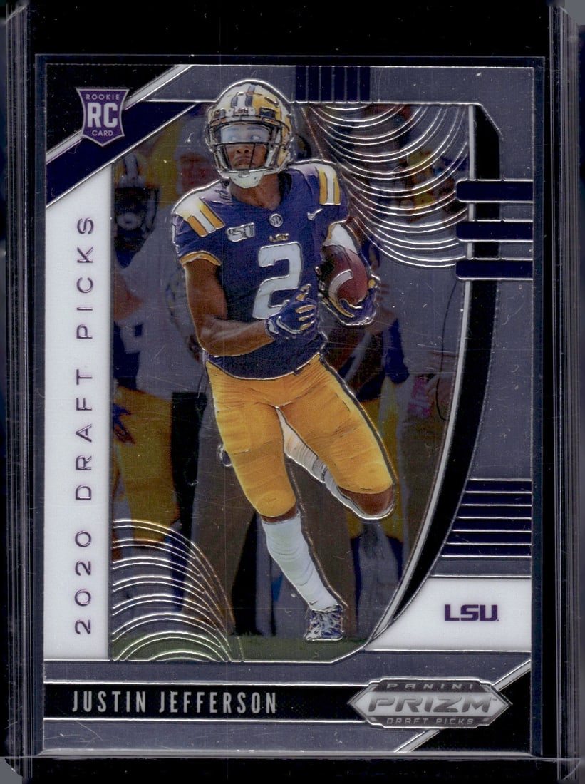 Justin Jefferson Rookie Card 2020 Prizm Draft Picks #126 LSU Tigers, Vikings (1 of 2)