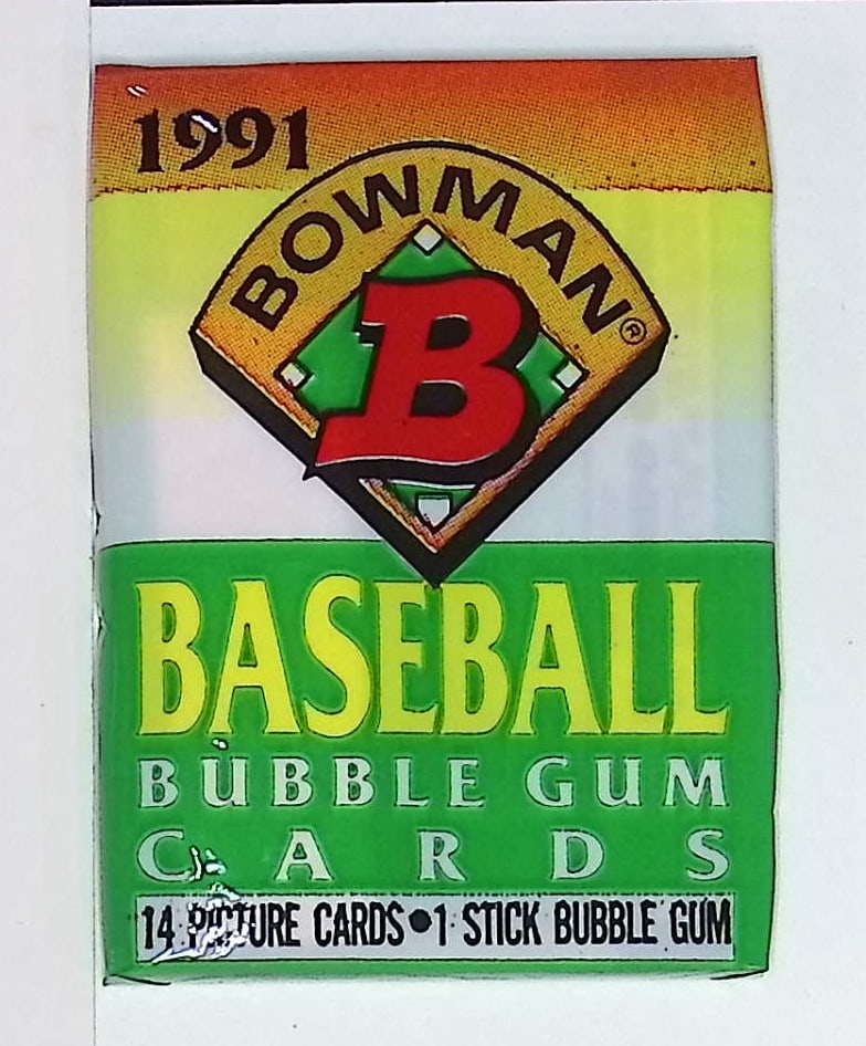 1991 Bowman Vintage Baseball Cards Retail Box Wax Pack Sports Cards MLB Trading Cards (1 of 1)