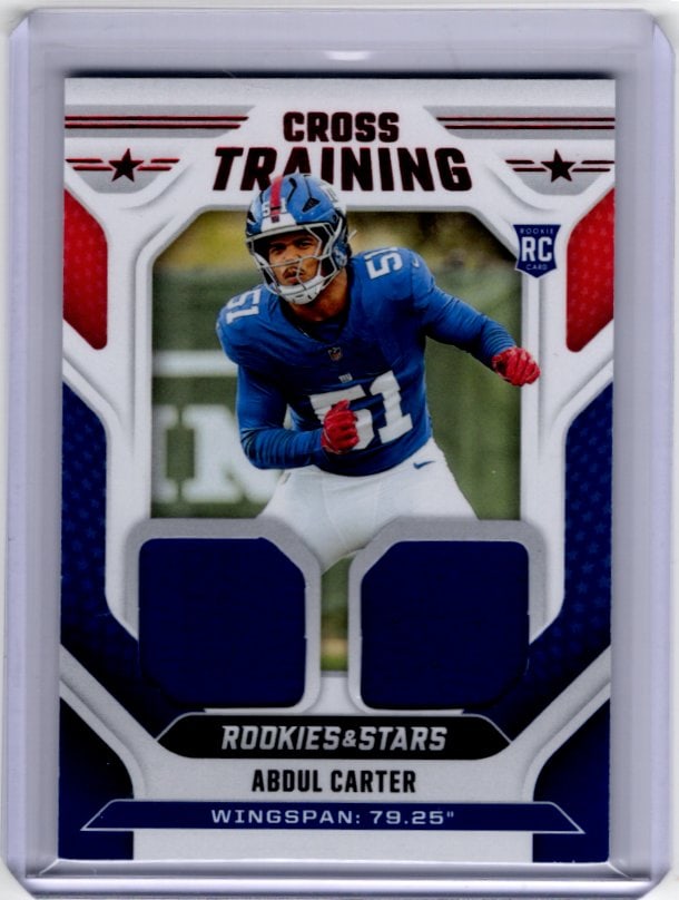 Abdul Carter Rookie Dual Patch 2025 Rookies & Stars #CT-ACR New York Giants (1 of 2)
