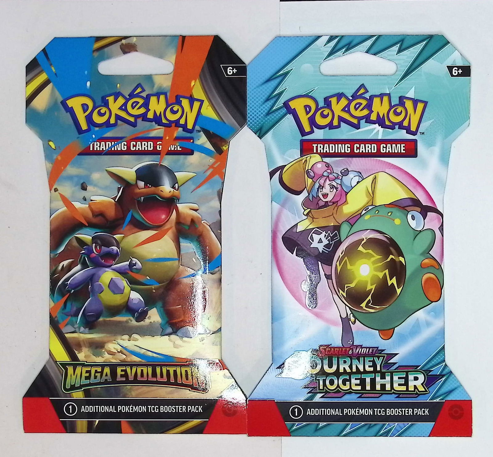 2 COUNT: 1 - 2025 Pokemon Journey Together Booster Pack & 1 - 2025 Mega Evolutions Booster Pack (1 of 1)