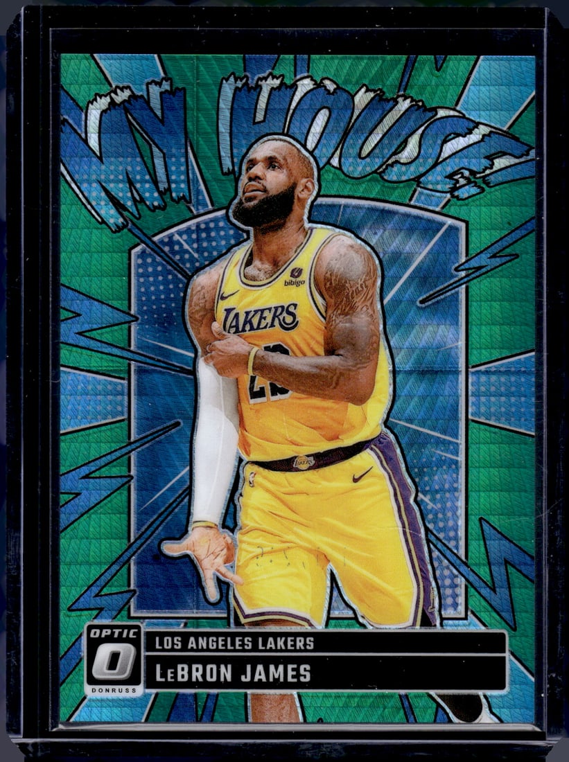 LeBron James My House Green Hyper /249 2024-25 Donruss Optic #3 Los Angeles Lakers (1 of 2)