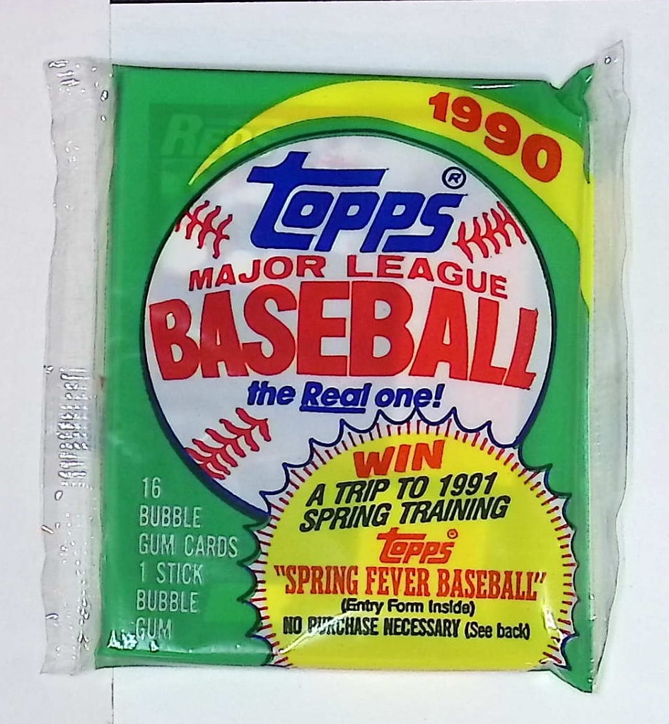 1990 Topps Series 1 Vintage Baseball Cards Retail Box Wax Pack Sports Cards (1 of 1)