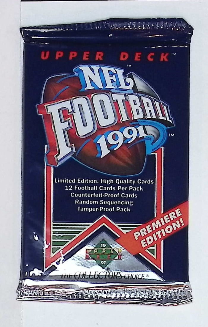 1991 Upper Deck Premier Edition Football Cards Retail Box Wax Pack, Sports Cards (1 of 1)