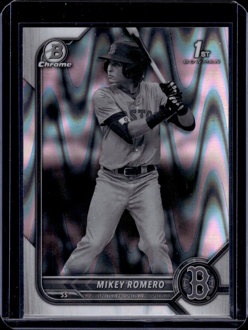 Mikey Romero 1st Bowman Black/White Raywave Refractor 2022 Bowman Chrome #BDC-42 (1 of 2)