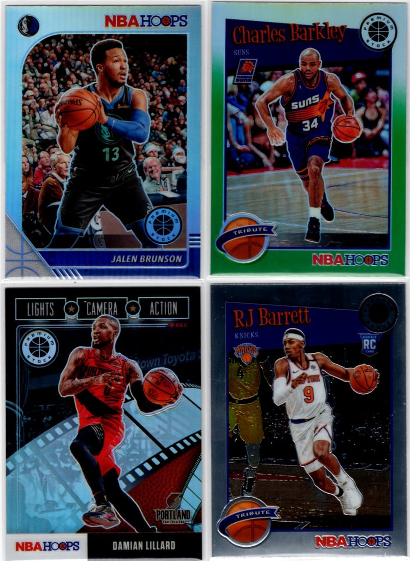 Lot of 4 2019-20 Premium Stock NBA Prizms & Rookies. Brunson, Barkley, Lillard, Barrett RC (1 of 2)