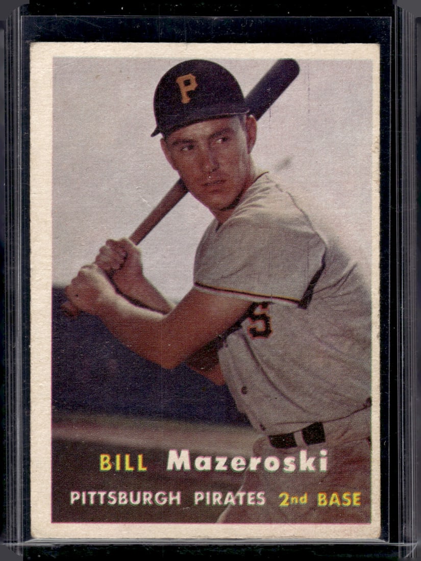 Bill Mazeroski Rookie Card 1957 Topps #24 Pirates Vintage Baseball Card (1 of 2)