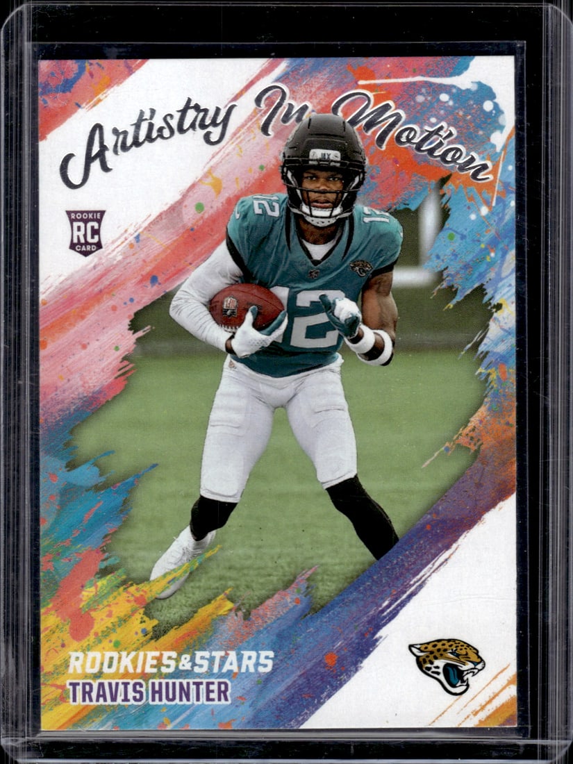 Travis Hunter Rookie Card Artistry in Motion 2025 Rookies & Stars #8 Jacksonville Jaguars: Panini Select, Prizm, Mosaic, Contenders, Zenith, Phoenix, Illusions, Absolute, Rookie NFL Sports Trading Cards, SP, SSP, Cards, Football Cards for Sale Near Me, Superbowl & Hall of Fame Player Cards,