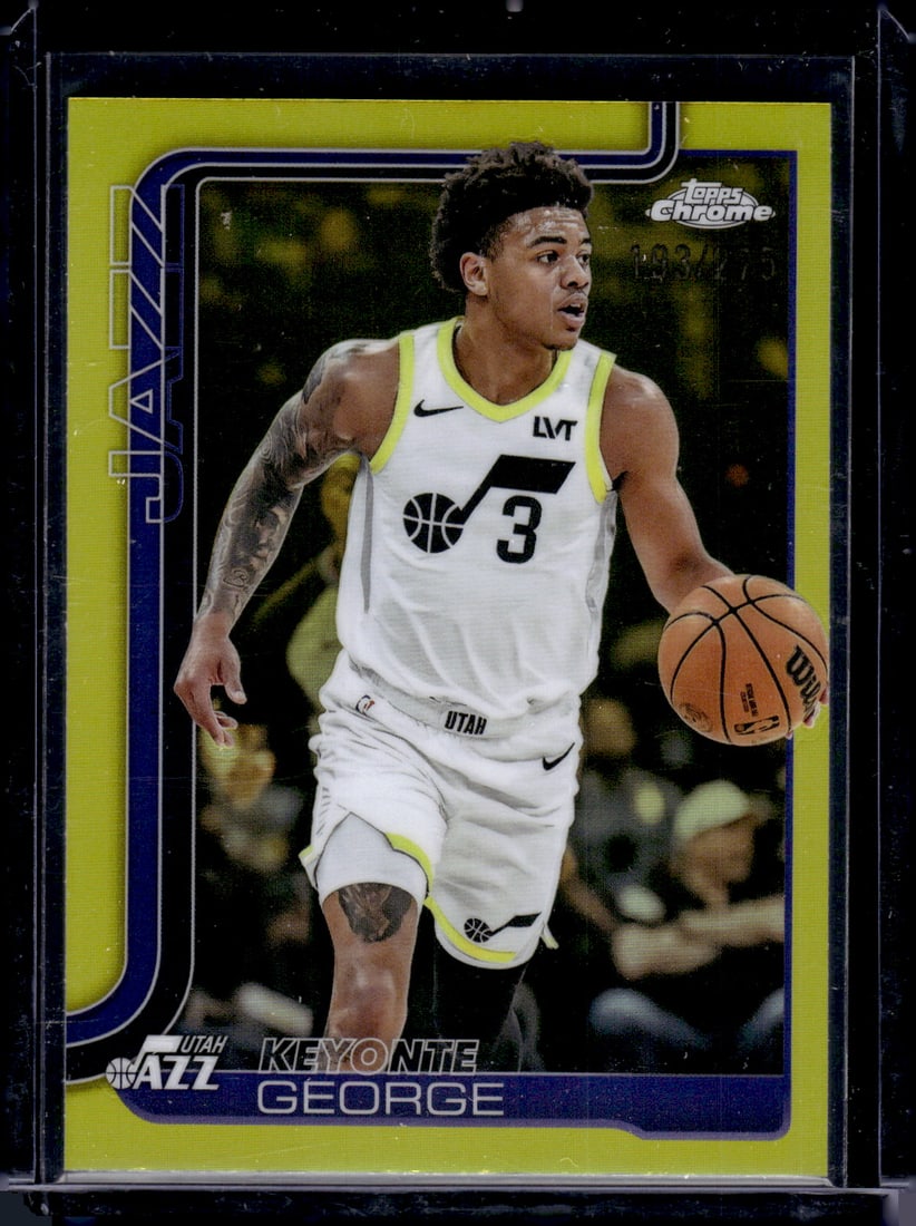Keyonte George Yellow Refractor /275 2025-26 Topps Chrome #235 Utah Jazz: Topps Basketball NBA Trading & Sports Cards, Sports Cards for Sale Near Me, Chrome, Refractor, SP, SSP, Valuable Auction Memorabilia Lots Sold On Line, NBA Championship & Hall of Fame Player Cards
