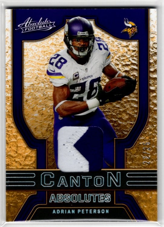 Adrian Peterson Patch /25 2022 Panini Absolute #CA-1 Minnesota Vikings (1 of 2)
