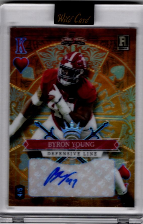 Byron Young Rookie Auto /5 2023 Wild Card 5 Card Draw #SD-BYA Alabama Crimson Tide (1 of 2)