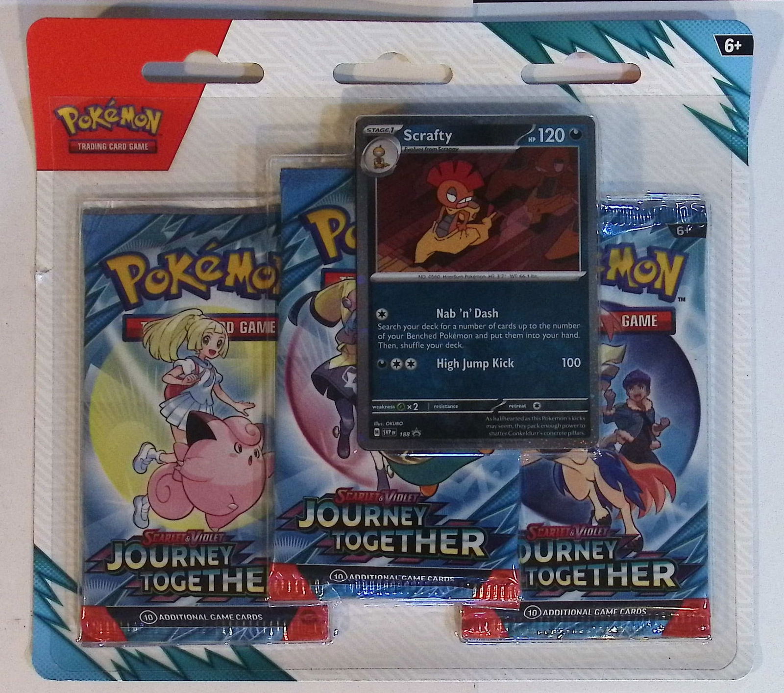2025 Pokemon Journey Together Blister 3 Pack Blister Booster Pack Set: Pokemon Trading Card Game Cards, Charizard, Pikachu, Mewto, EX, Referse Holo, Holo Rare Cards, Secret Rare Cards, Full Art Cards, Evee, 3 Stars Ultra Rare Cards, Double Rare, Illustration Rare, Specia