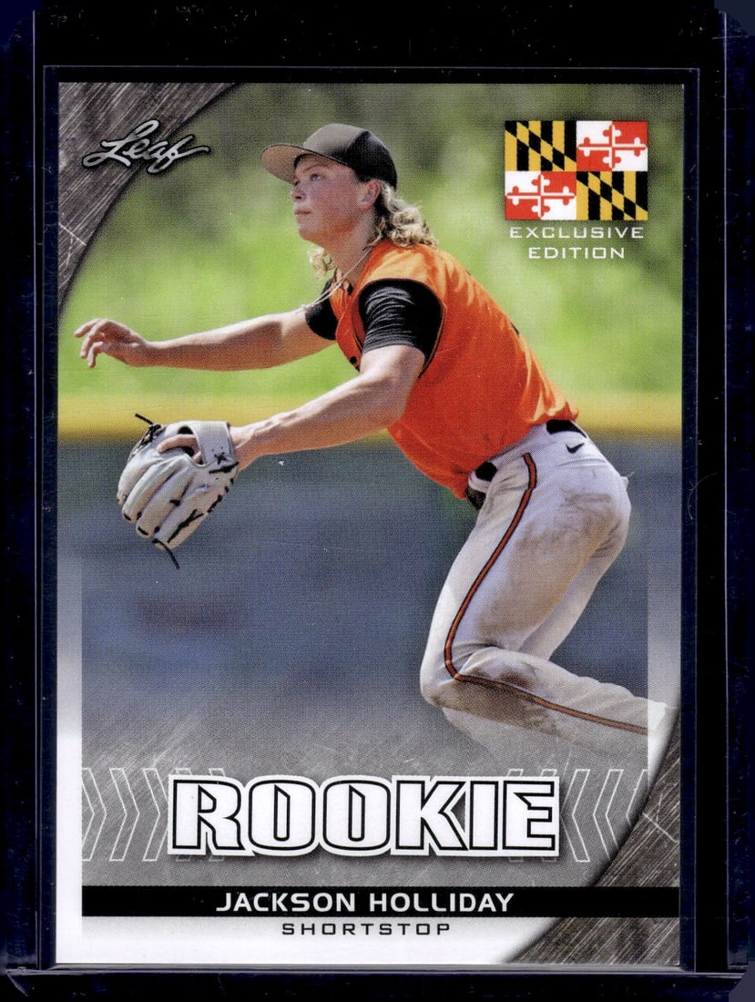 Jackson Holliday Rookie Exclusive Edition 2022 Leaf #FL-07 Baltimore Orioles: Leaf Baseball MLB Trading & Sports Cards, Old Sports Cards for Sale Near Me, Auction Memorabilia Lots for Sale On Line, World Series & Hall of Fame Players