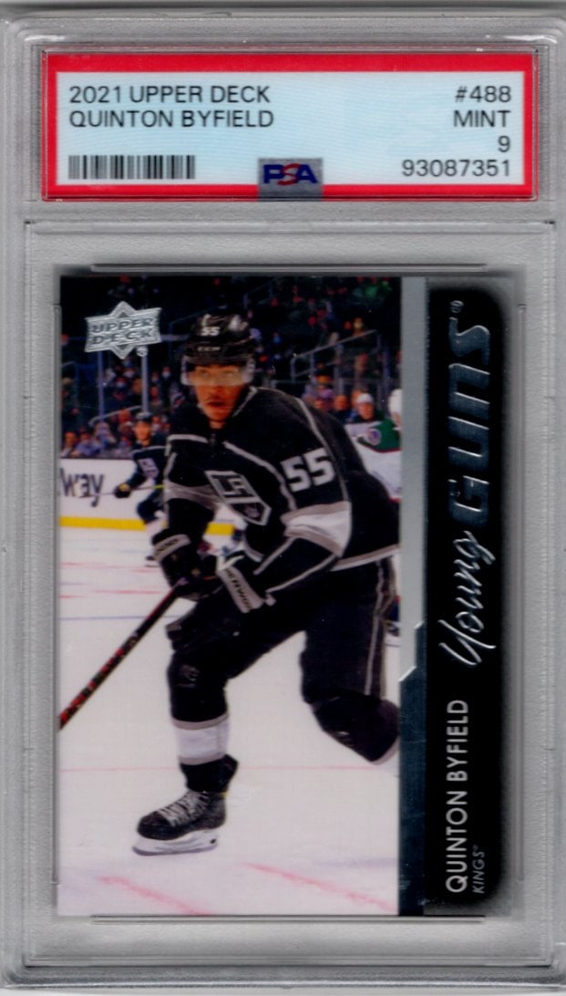 Quinton Byfield Young Guns Rookie Card 2021-22 Upper Deck #488 PSA 9 LA Kings, NHL (1 of 2)