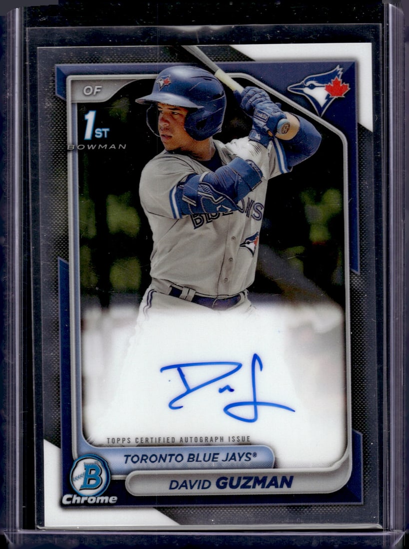 David Guzman 1st Bowman Auto 2024 Bowman Chrome #CPA-DGN Toronto Blue Jays (1 of 2)