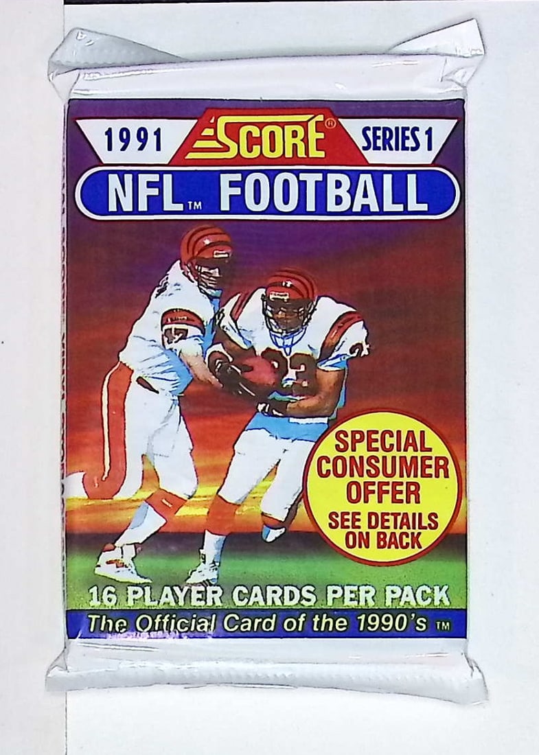 1991 Score Series 1 Vintage Football Card Retail Box Pack Sports Cards Brett Favre Rookie Card (1 of 1)