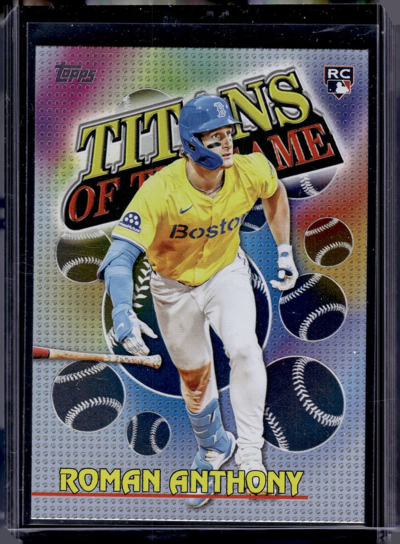 Roman Anthony Rookie Card Titans of the Game 2026 Topps #TOG-9 Boston Red Sox: Topps Baseball MLB Trading & Sports Cards, Sports Cards for Sale Near Me, World Series & Hall of Fame Players Memorabilia, Refractors, X-Fractors, Numbered, SP, SSP, Valuable Auction Memorabilia Lots