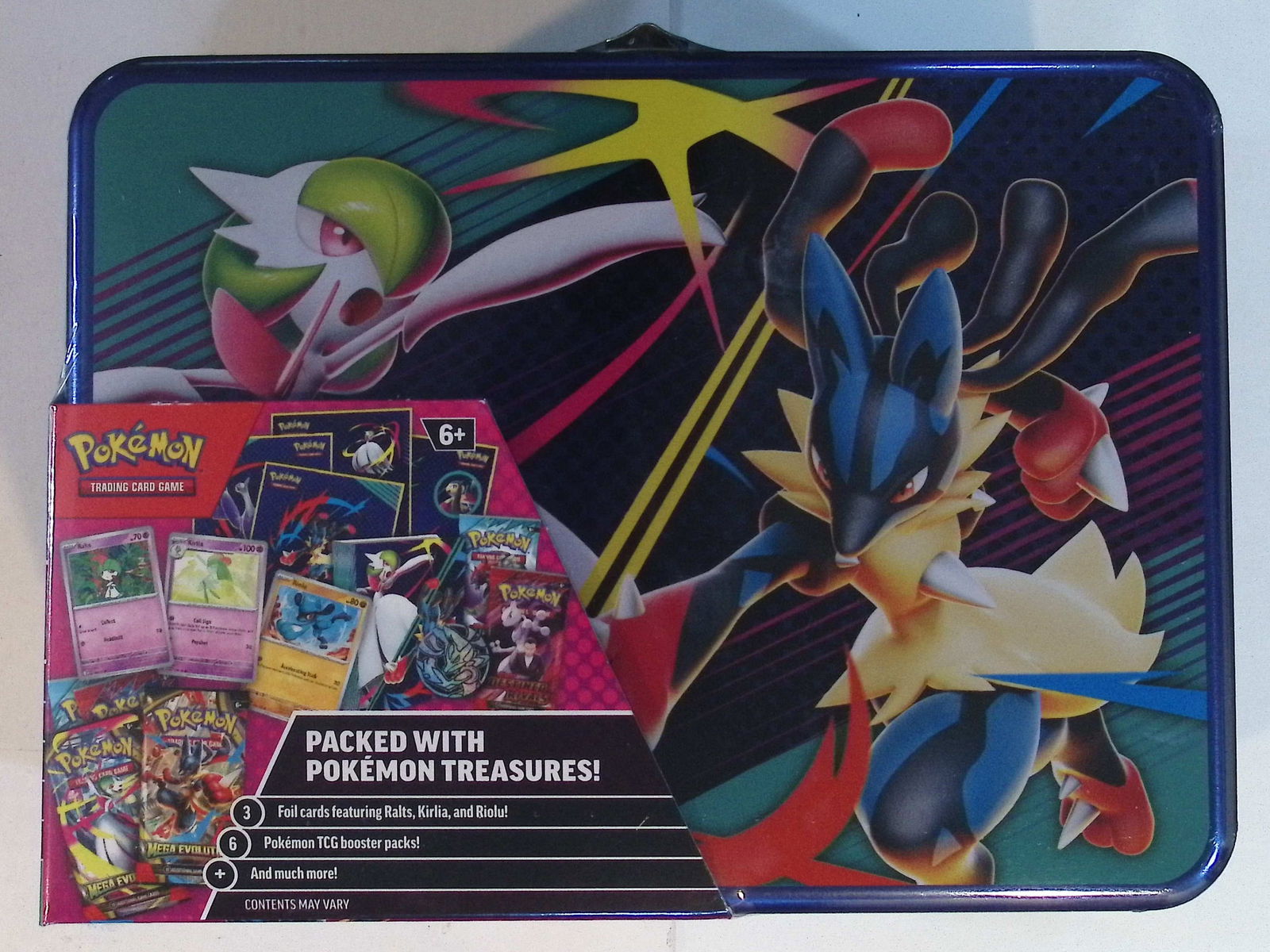 2025 Pokemon Mega Evolutions Treasure Chest Lunch Box Tin: 6 Booster Packs (1 of 3)