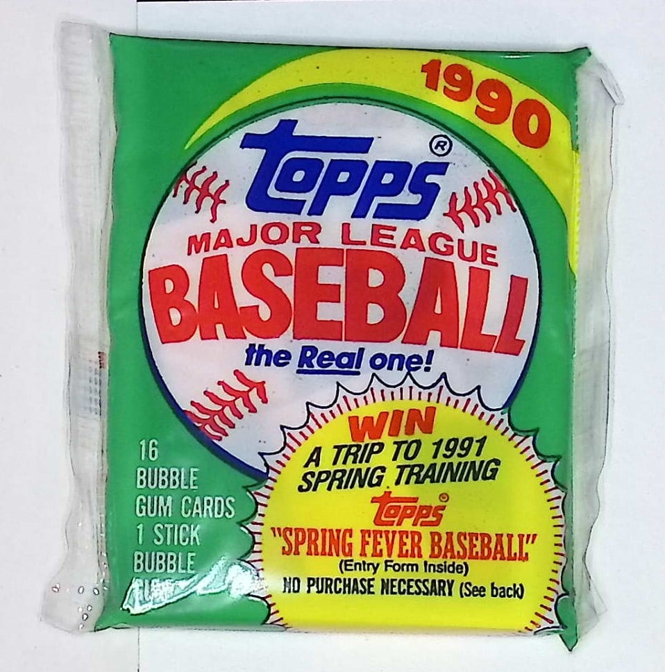 1990 Topps Series 1 Vintage Baseball Cards Retail Box Wax Pack Sports Cards (1 of 1)