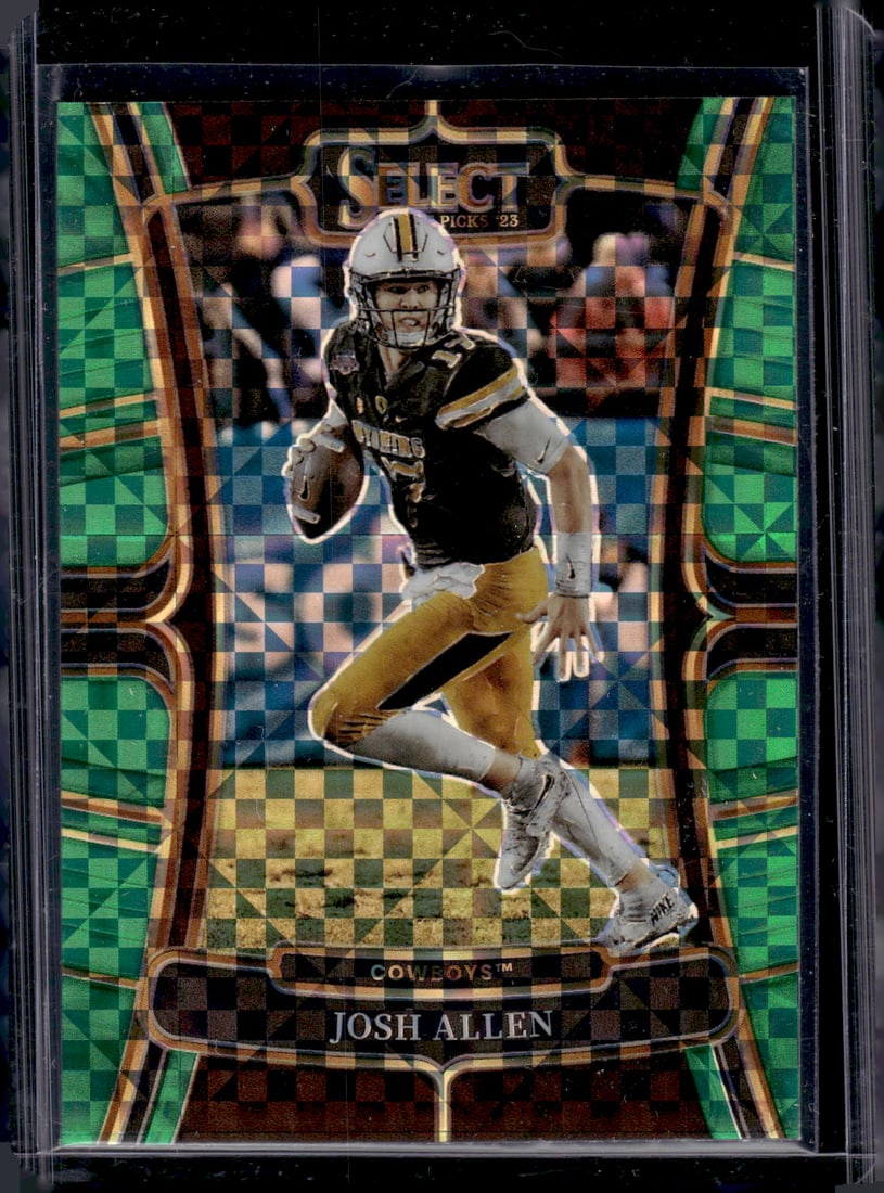 Josh Allen Green Squares Prizm 2023 Select Draft Picks #27 Wyoming, Buffalo Bills (1 of 2)