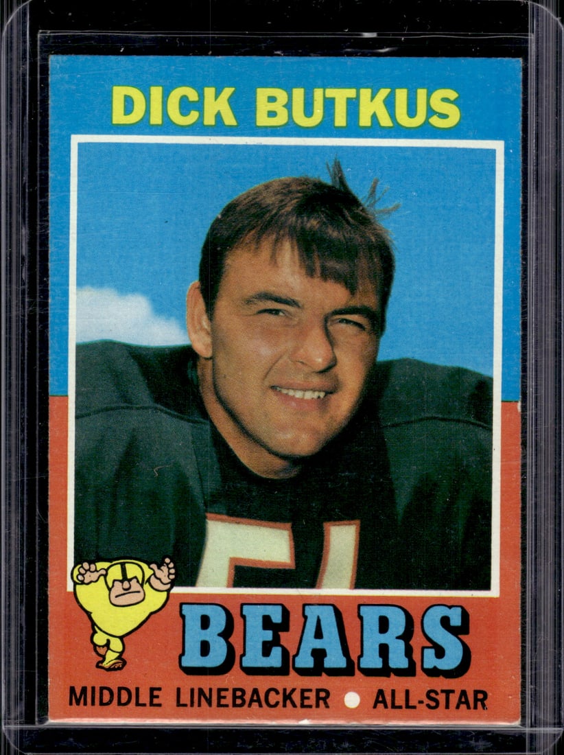 Dick Butkus 1971 Topps #25 Chicago Bears Vintage Football Card (1 of 2)