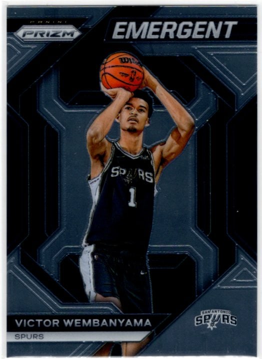 Victor Wembanyama Rookie Card Emergent 2023-24 Panini Prizm #12 San Antonio Spurs: Panini Select, Prizm, Mosaic, Contenders, Revolution, Phoenix, NBA Hoops, Rookie NFL Sports Trading Cards, Silver, SP, SSP, Wave Prizms, Numbered Cards, Basketball sports Cards for Sale Near Me, NBA C