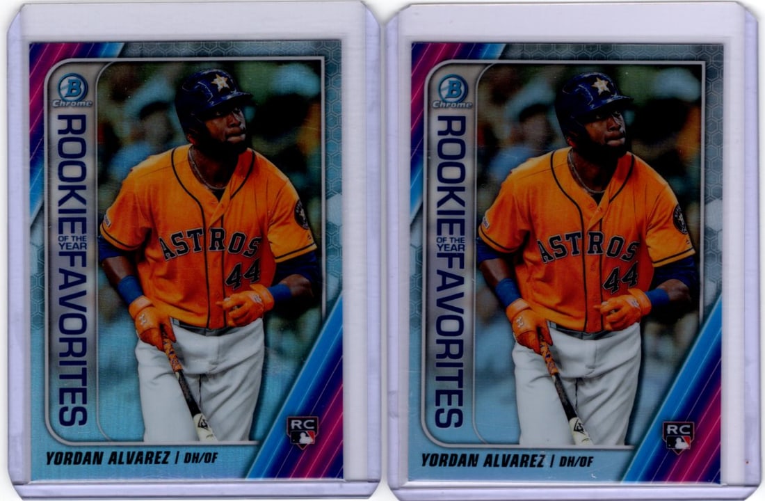 Lot of 2 Yordan Alvarez Rookie Cards 2020 Bowman Chrome #ROYF-YA Houston Astros (1 of 2)