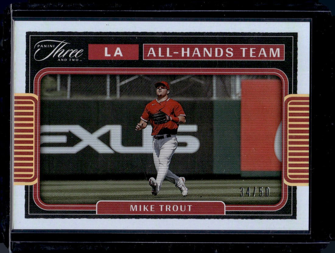 Mike Trout Holo Gold /50 2022 Panini Three and Two #AHT-6 Los Angeles Angels (1 of 2)