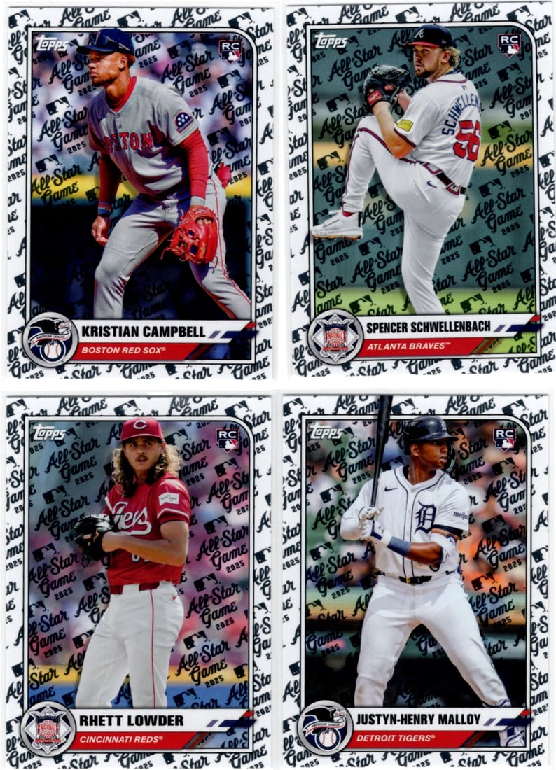 Lot of 4 2025 Topps All-Star Game Rookies. Campbell, Schwellenbach, Lowder, Henry-Malloy (1 of 2)