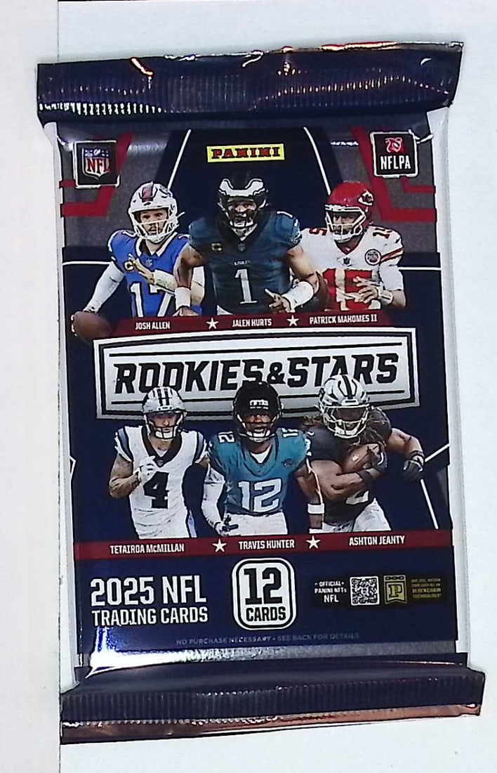 2025 Panini Rookies & Stars Football BLASTER BOX PACK Jaxson Dart, Travis Hunter, Emeka Egbuka: Panini Rookie Football NFL Trading & Sports Cards, Rookie Cards in This Set areJaxson Dart, Travis Hunter, Emeka Egbuka Football & Sports Cards for Sale Near Me, Silver, Wave, Autographs, SP, SSP, Num