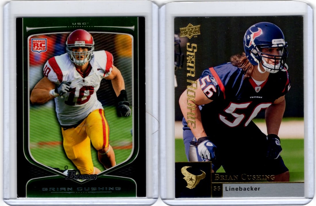 Lot of 2 Brian Cushing Rookie Cards. Upper Deck #299 & Bowman #131. Houston Texans (1 of 2)