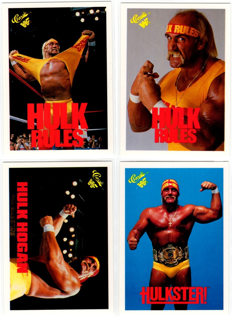 Lot of 4 Hulk Hogan Wrestling Cards 1990 Classic WFF. All Different, See Pictures (1 of 2)