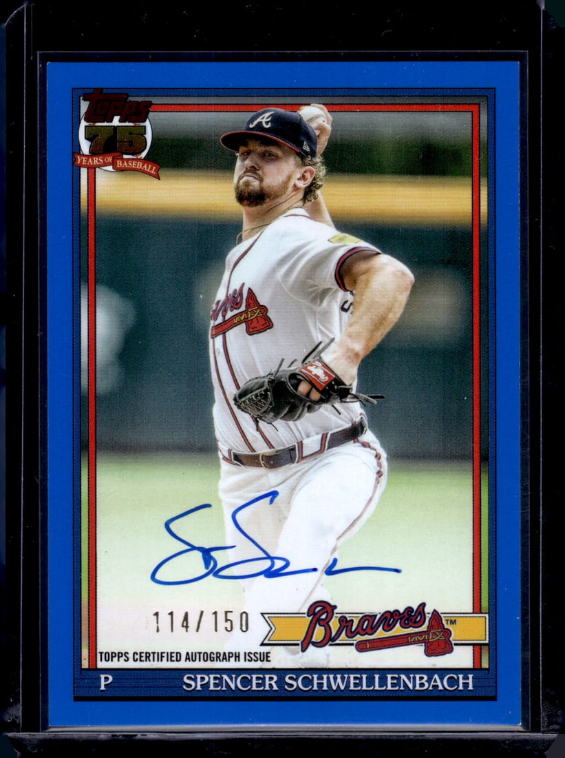 Spencer Schwellenbach Blue Auto /150 2026 Topps #91A-SCH Atlanta Braves (1 of 2)