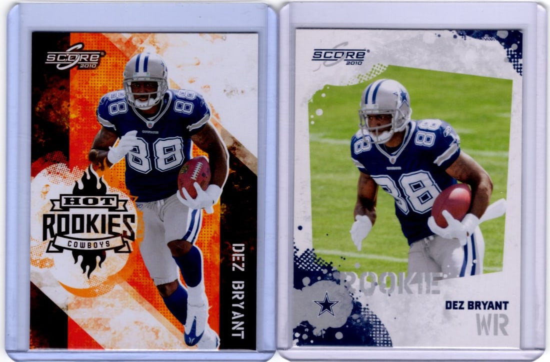 Lot of 2 Dez Bryant Rookie Cards. 2010 Score #334 & 20. Dallas Cowboys (1 of 2)