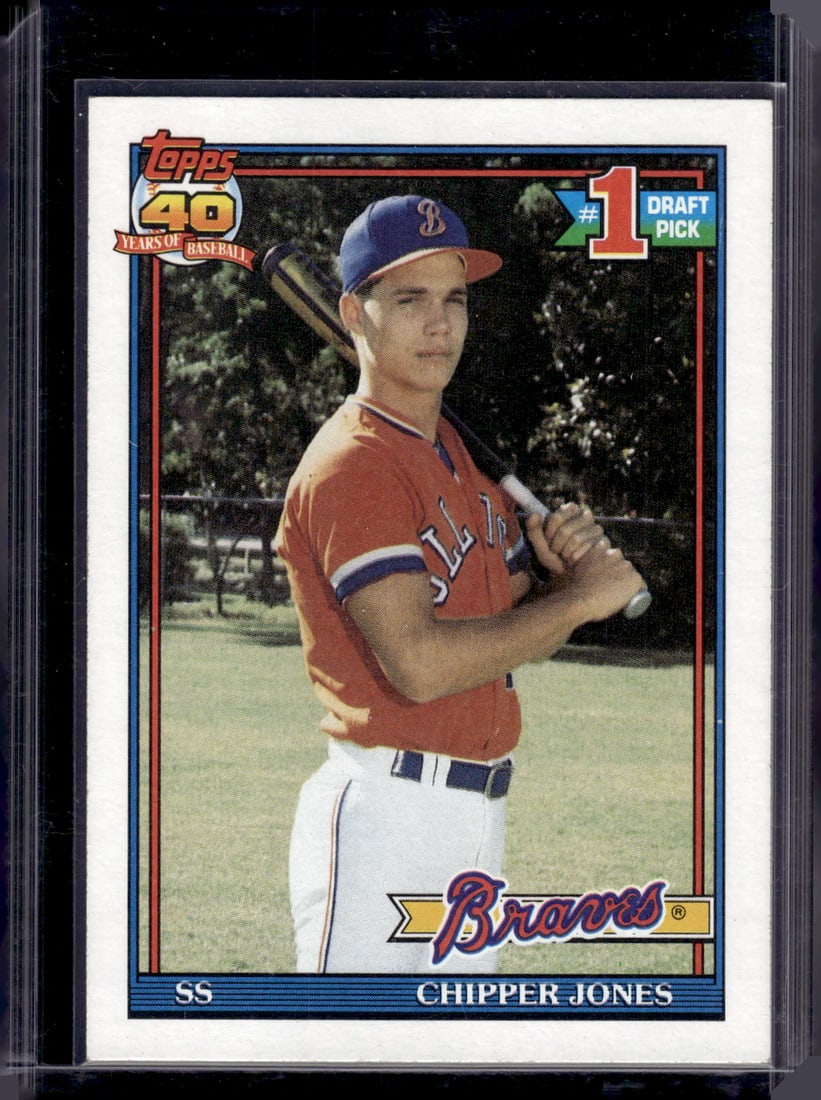 Chipper Jones Rookie Card 1991 Topps #333 Atlanta Braves (1 of 2)