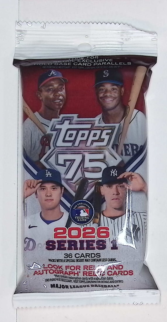 2026 Topps Series 1 Baseball 75th Anniversary Hanger Value Fat Pack (1 of 1)