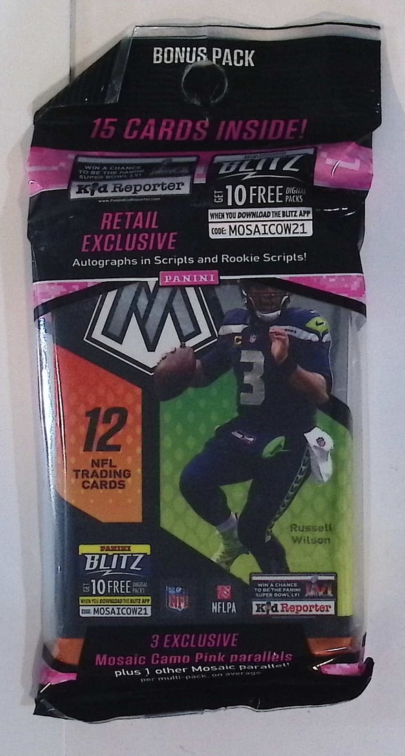 2021 Panini Mosaic CELLO FAT PACK (A 15 Card Pack + Bonus 3 Card Pink Mosaic Prizm Pack) (1 of 1)