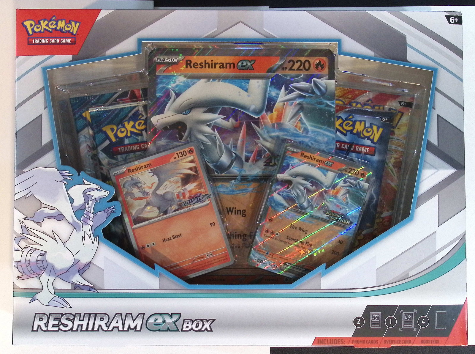 2025 Pokemon Reshiram ex Box: 4 Booster Packs ,2 Foil Promo Card Reshiram & ex, , 1 Oversize Foil: 2025 Pokemon Reshiram ex Box: 4 Booster Packs ,2 Foil Promo Card Reshiram & ex, , 1 Oversize Foil Card of Reshiram ex, & 1 Pokemon TCG Live Code Card.
